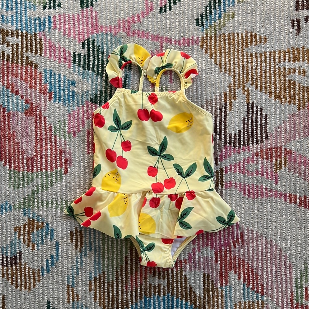Mini Rodini Cherry Lemonade Baby Swimsuit 12-18 NWOT Unworn
